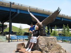 Ben and Dad at the Eagle Sculpture