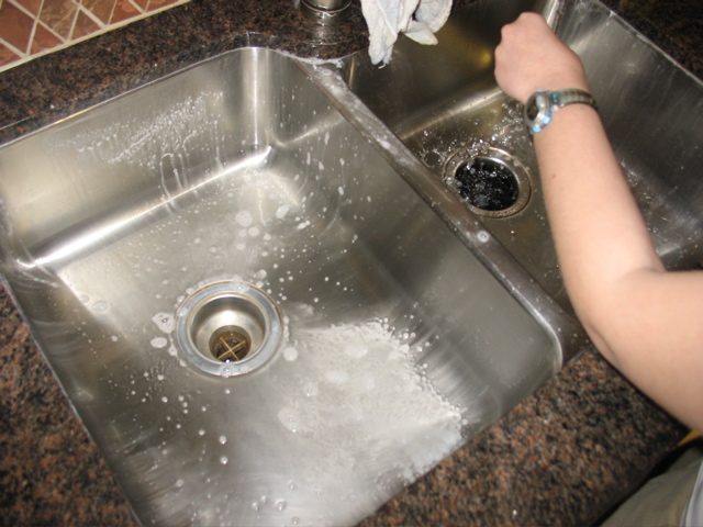 The sink is being kashered