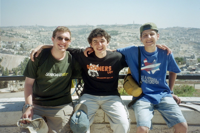 Steven, Nathan, Nimrod on Ramat Rahel