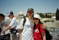 Nathan, Lia, in front of Kotel, Dome of the Rock