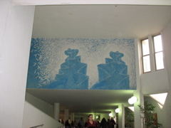 The entrance to some building