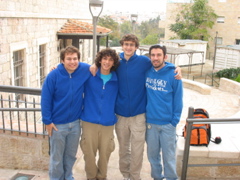 Gabe, Lev, Mendy, Hillel all wear the same color