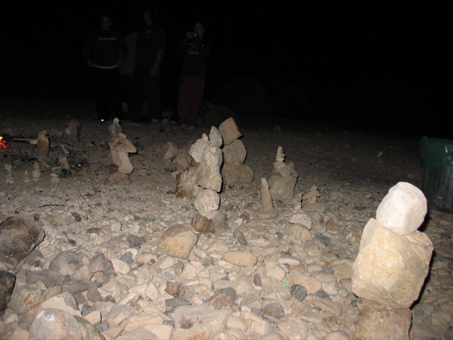 Shoshana, Abi, and I all built many rock sculptures