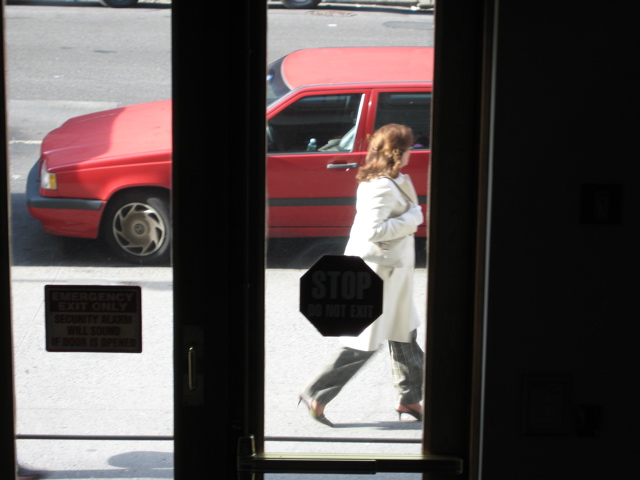 A woman with heels