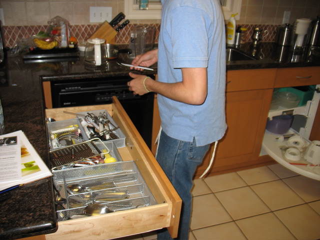 Daniel puts things away