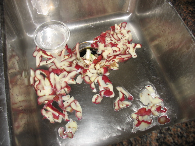 The potato peelings