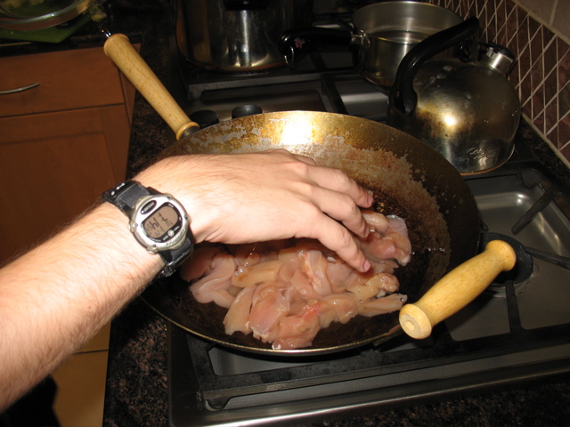 Daniel grabs hot chicken (not really)