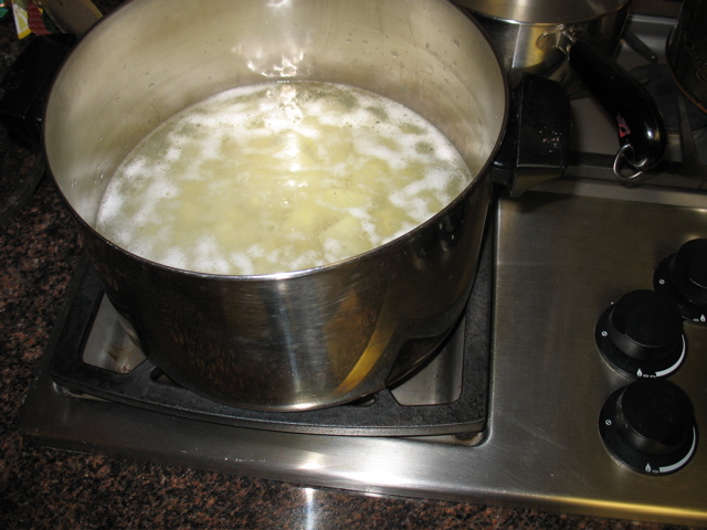 Potatoes in a pot