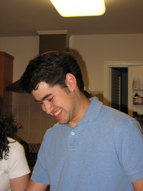 Daniel smiles; Shosh is in the wings