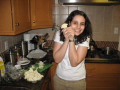 Shosh and a Floret of Cauliflower