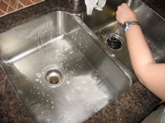 The sink is being kashered