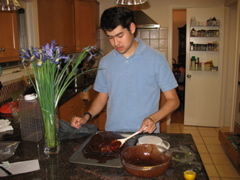 Daniel ices the Torte