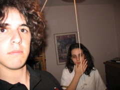 Nathan and Shosh (in a toga)