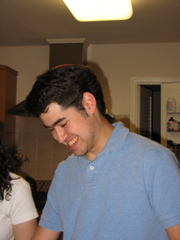 Daniel smiles; Shosh is in the wings