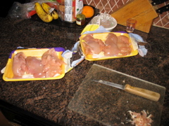 The chicken has been trimmed