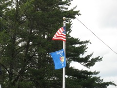 Wisconsin and American flags