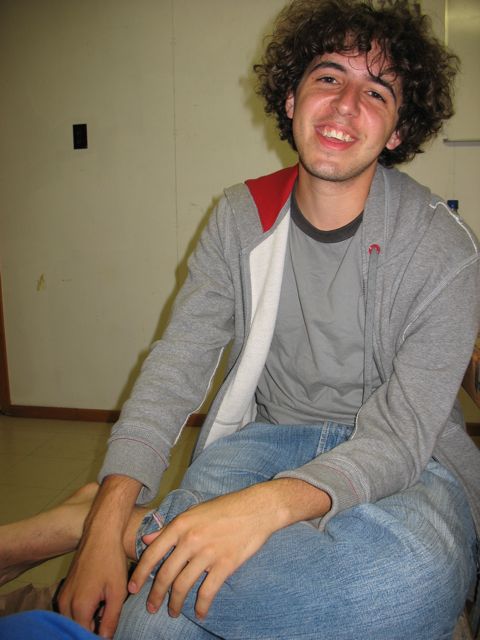 Me on a cabin porch