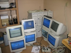 Eight computers running at once