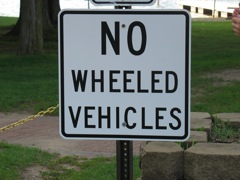 No wheeled vehicles
