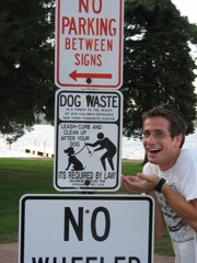 Matt catches the Man Waste on the Dog Waste sign