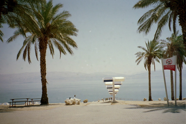 Dead Sea Beach - Sign Reads: No Vehicles Allowed