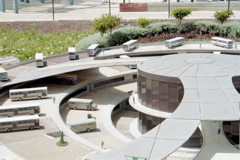 Mini Bus Terminal - Notice the Car-sized bird in the middle