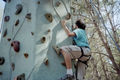 Nathan rock-climbing at the USY Event