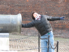 Daniel is stuck in the cannon