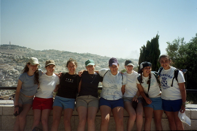 Lisa, Erin, Anna, Danielle, Rebecca, Leah, Pam, Michell at Ramat Rahel