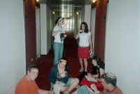 Steven, Leah, Rachel S, Francie, Lia, Benji writing in Staff gifts