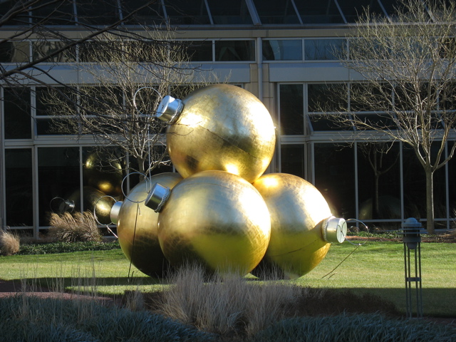 Giant Ornaments in Copley Place
