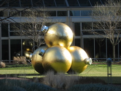 Giant Ornaments in Copley Place