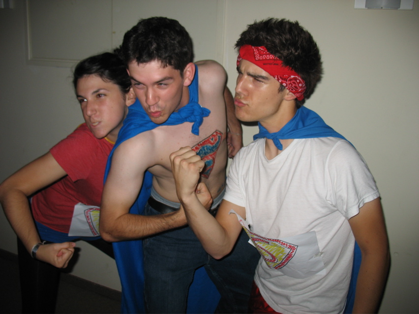 Corinne, Mike, Joey, are the three supermen