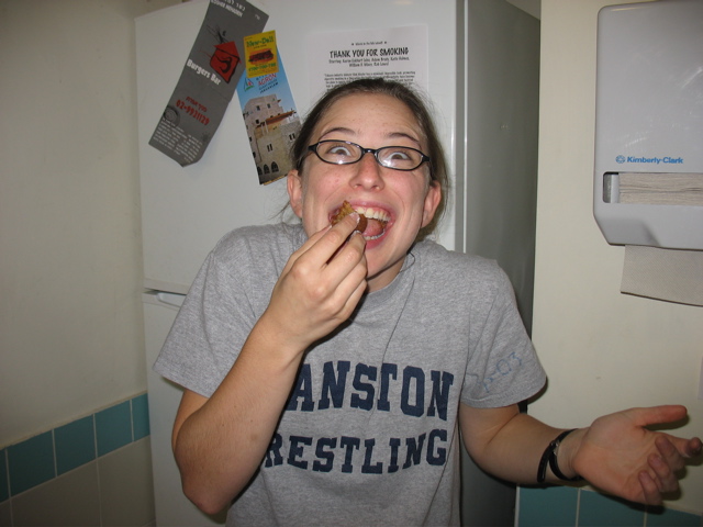 Abi loves the donuts