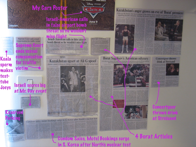 My article wall, with explanation