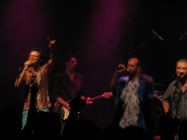 The band going crazy.
