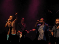 The band going crazy.