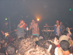 The band, singing.