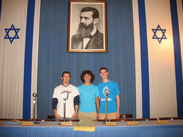 Britt, Lev, Elan climb up to the Independance table...