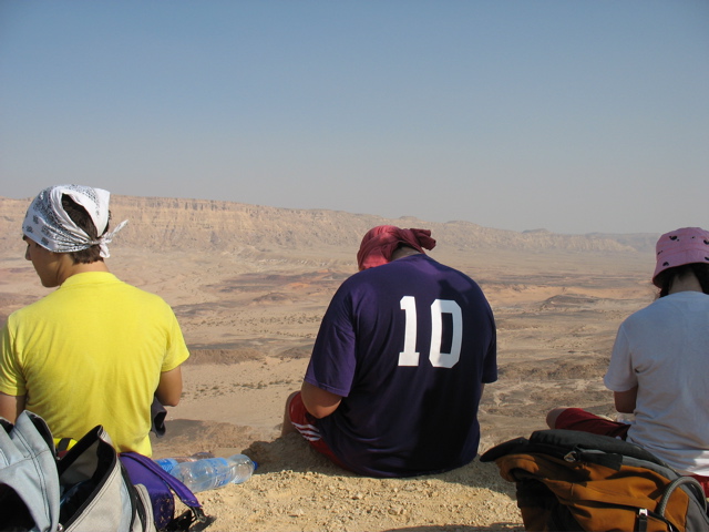 Joey, Teppy, Reva, sitting on the edge of our accomplished mountain