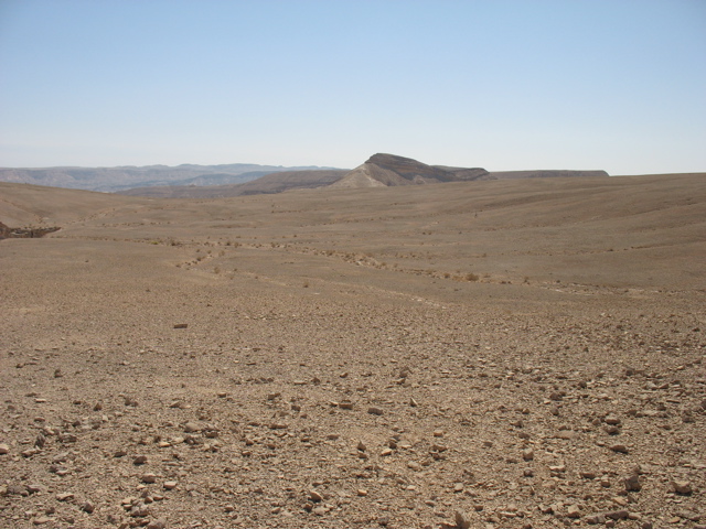 Hiked expanse of desert