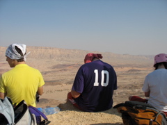 Joey, Teppy, Reva, sitting on the edge of our accomplished mountain