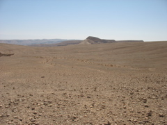 Hiked expanse of desert