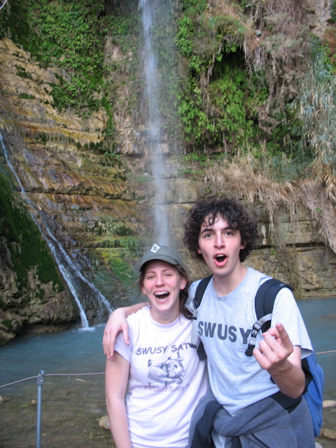 Debbie and I at the waterfall. I am accusatory
