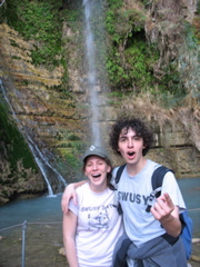 Debbie and I at the waterfall. I am accusatory