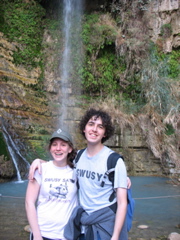 Debbie and I at the waterfall. I am resigned.