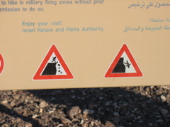 Falling rock and falling person signs