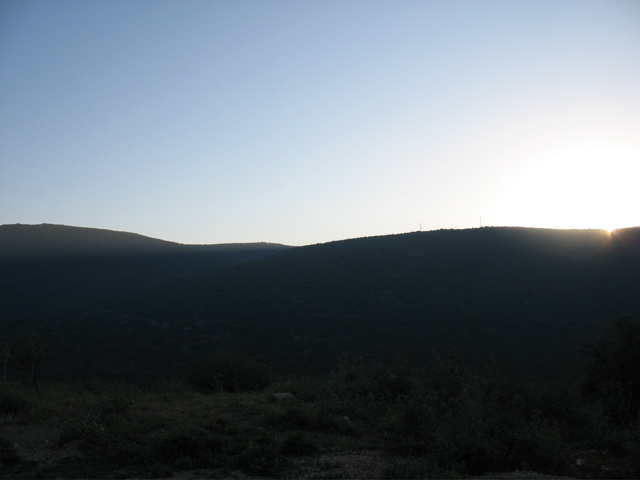 The sun sets