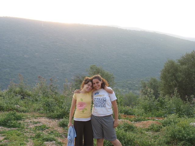 Shoshana and Alana enjoy the setting sun