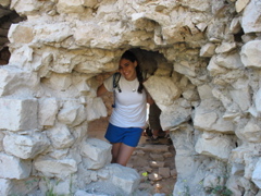 Cynthia inside of the ruins
